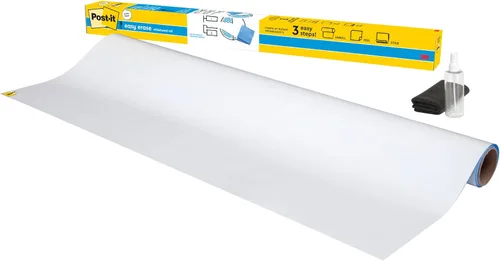 Post-it Marcador permanente fácil de borrar, superficie de pizarra blanca, marcador permanente que se limpia con agua, película blanca de pizarra de