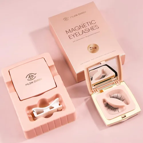 Miniatura 9 de Pestañas magnéticas, pestañas magnéticas dobles reutilizables sin delineador de ojos, pestañas magnéticas de aspecto natural con aplicador, pestañas