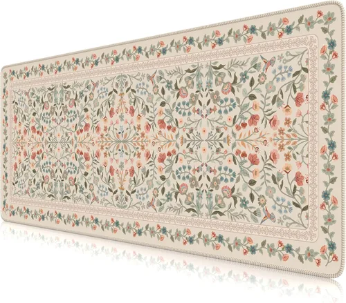 Miniatura 33 de iCasso Alfombrilla de mouse estética pequeña con diseño floral, mini alfombrilla de mouse portátil rosa, antideslizante y cómoda, de tela para mouse