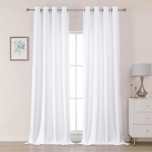 Miniatura 21 de OWENIE Cortinas 100% opacas de 96 pulgadas de largo, 2 paneles para dormitorio, sala de estar, cortinas superiores con aislamiento térmico