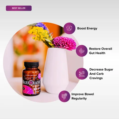 Miniatura 5 de BiotiQuest Probiótico Sugar Shift Ayuda a disminuir los antojos de azúcar y carbohidratos y apoya el equilibrio digestivo 22 mil millones de UFC