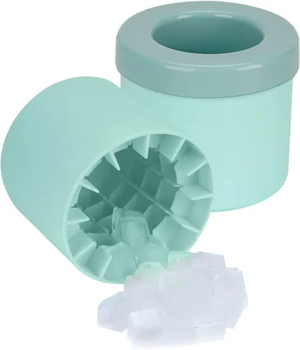 Miniatura 9 de LUEXBOX – Molde para cubitos de hielo en cilindro, bandejas para hielo de silicona, cubeta de hielo portátil, molde para hielo de liberación fácil