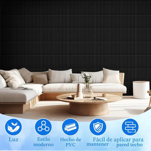 Miniatura 5 de Nuanchu 32 piezas de paneles de pared de listones 3D de 12 x 12 pulgadas de PVC con textura estriada, paneles cortables y pinttables para arte