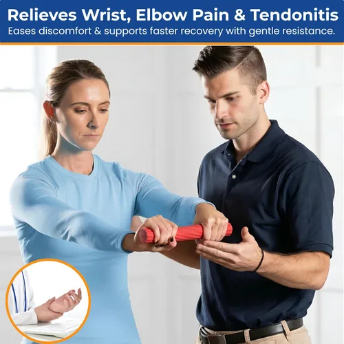 Miniatura 6 de FlintRehab Barras flexibles para terapia física (paquete de 3), barra flexible de terapia de manos, barra de resistencia para codo de golfista