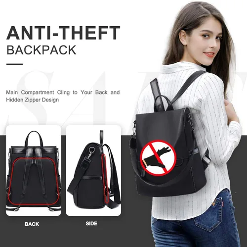 Miniatura 6 de Mochila antirrobo, impermeable, casual, de moda, de nailon Oxford, ligera, grande, bolsa de viaje para niñas, niñas, damas, viajes, escuela
