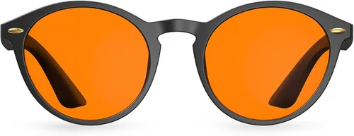 Miniatura 13 de Bloomoak Lentes de bloqueo de luz azul naranja 99%, estilo redondo retro de moda, alivia la fatiga ocular, mejorar el sueño para pantallas