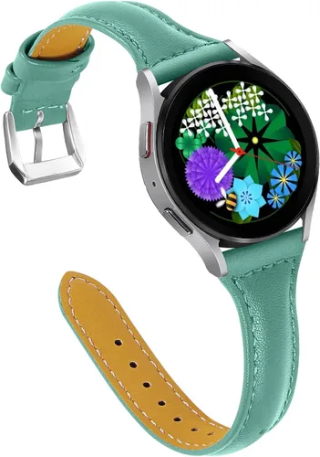 Miniatura 30 de JOYOZY Correa de cuero compatible con Samsung Galaxy Watch 6/7/FE/5/4 de 40 mm, 44 mm, Active (40 mm)/2 (40 mm) (44 mm), correa de muñeca delgada