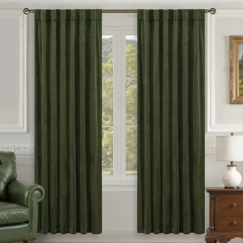 Miniatura 31 de LAMIT - Paneles de terciopelo beige para sala de estar de 72 pulgadas de largo, elegantes cortinas aisladas térmicamente e insonorizadas