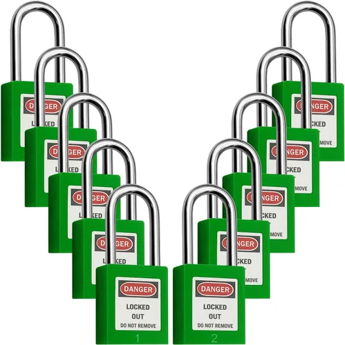 Miniatura 7 de Bloqueos de etiquetado de bloqueo, candados de seguridad, cerraduras Loto con llave de bloqueo diferente Dispositivo de etiqueta de plástico