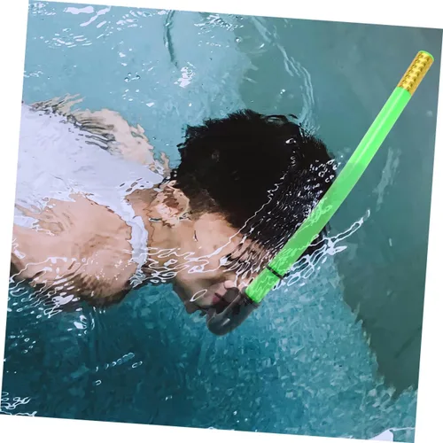 Miniatura 5 de UPKOCH Juego de equipo de esnórquel para niños, 2 piezas, popotes, aletas cortas para natación, diseño semiseco antivaho para niños y niñas
