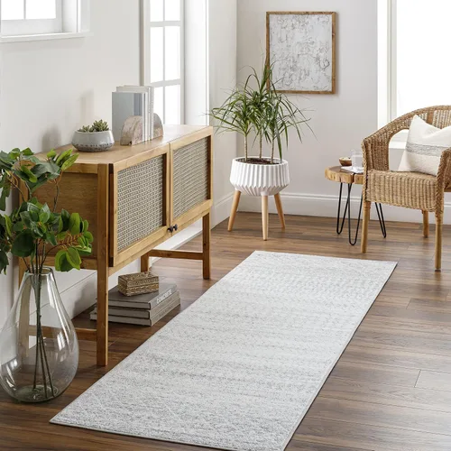 Miniatura 53 de Livabliss Alfombras de Área - Alfombra Chester Boho Marroquí Negra de 2x16 para Sala de Estar y Dormitorio - Alfombra Geométrica Blanca y Gris