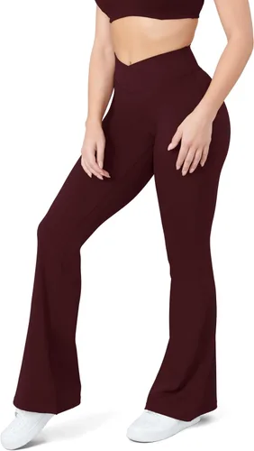 Miniatura 132 de HEGALY Pantalones de yoga acampanados para mujer, leggings cruzados, suaves, de cintura alta, pantalones casuales de entrenamiento con corte de bota