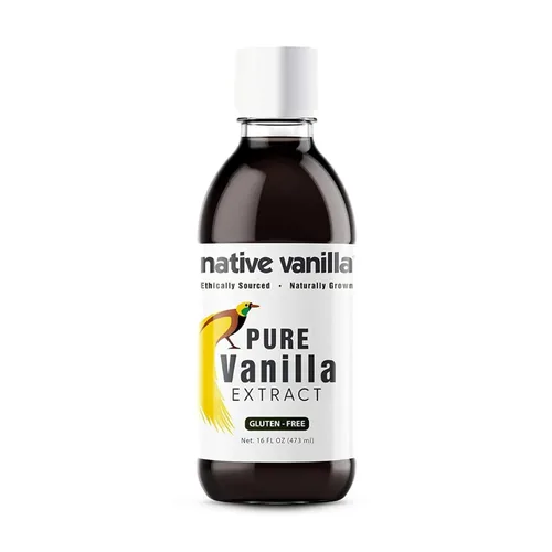 Extracto de Vainilla Pura de 16 oz - 100% Extracto de Vainilla Real - Para Cocinar, Bebidas y Postres - 100% Vegano, Sin Azúcar y Kosher - Libre de