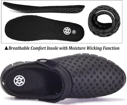 Miniatura 5 de Hsyooes Zapatos de jardín para hombre y mujer, zapatos de jardín de malla transpirable, antideslizantes, sandalias de playa para exteriores, unisex