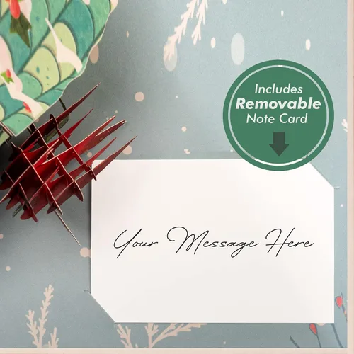 Miniatura 7 de Frndly by Paper Love Bird House Tarjeta de Navidad Pop Up, Tarjetas de Felicitación Emergentes 3D Hechas a Mano, Para Navidad o Días Festivos, 100%