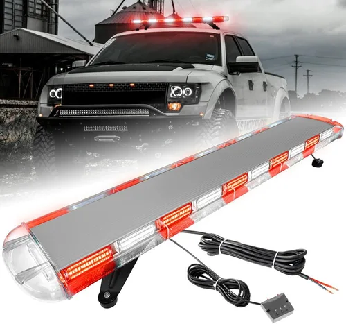 Miniatura 11 de ASPL Barra de luz estroboscópica de techo de perfil bajo de 46 pulgadas con 220 LED, baliza de advertencia de emergencia, luz intermitente