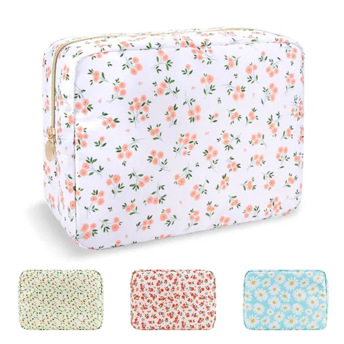 Miniatura 93 de Estuche pequeño para lápices y maquillaje para bolso, lindo estuche de lápices, bolsa de pinceles de maquillaje de nylon con cremallera, estuche