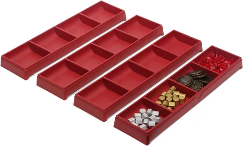 Miniatura 2 de Paquete de 4 bandejas de fichas para juegos de mesa Meeples (juego de 4 domadores de fichas, azul aguamarina)