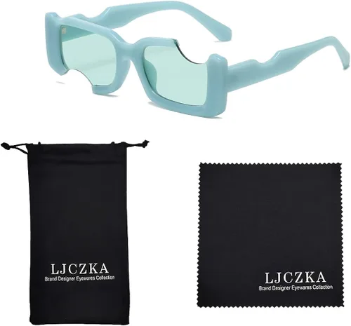 Miniatura 6 de Gafas de sol rectangulares pequeñas irregulares para mujer gafas de sol punk vintage protección UV