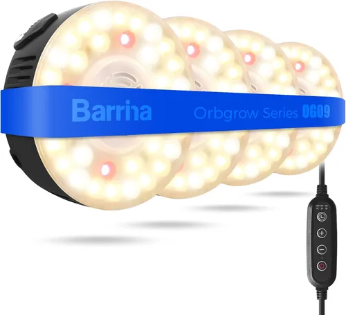 Miniatura 27 de Barrina Orbgrow OG09 Luz de Crecimiento Puck, 5000K 18W (2 x 9W, Equivalente a 270 Vatios), Luz de Espectro Completo para Plantas