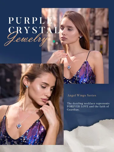 Miniatura 6 de CDE Collar con dije de corazón de ala de ángel para mujer, tono plateadodorado, regalo de Navidad, San ValentínDía de la Madre, aniversario