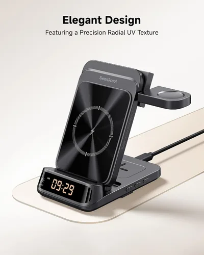 Miniatura 7 de SwanScout Estación de carga inalámbrica 3 en 1 para Samsung S26 Ultra/S26/S25/S24/S23/Z Flip7, cargador inalámbrico plegable para Galaxy Watch 8
