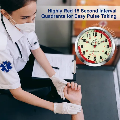 Miniatura 9 de SIBOSUN Nurse Watch Wrist Watch Easy to Read Watches for Medical Students, Nurse, Doctors, Quartz Analog Second Hand Luminous Waterproof Silicone