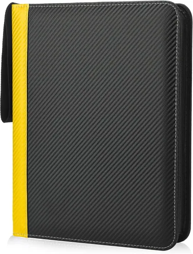 Miniatura 13 de Carpeta de 9 bolsillos para tarjetas coleccionables con mangas, organizador de tarjetas, 900 bolsillos de doble cara, carpeta de colección de Negro