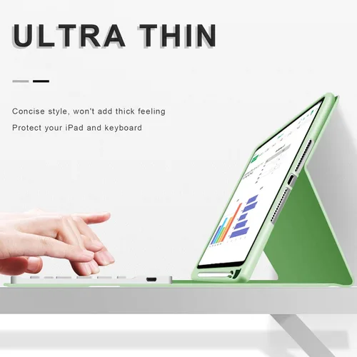 Miniatura 8 de aoub Funda para iPad de 9ª/8ª/7ª Generación de 10.2 pulgadas, Funda con Soporte Folio Desmontable Cubierta de Teclado Inalámbrico Bluetooth Funda