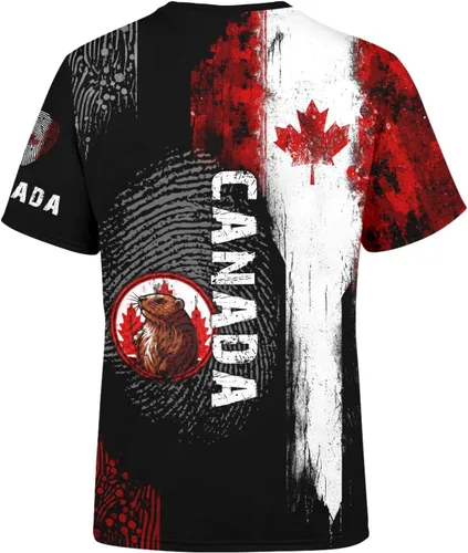 Miniatura 2 de Camisa de hoja de arce canadiense para hombre, camiseta de bandera del día de Canadá, impresión 3D, camisa de manga corta, unisex
