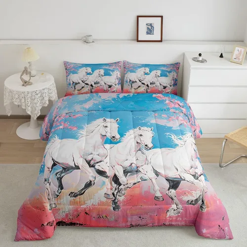 Miniatura 29 de Erosebridal Juego de ropa de cama de oso marrón, juego de edredón de animales de safari en el bosque, acuarela con relleno de edredón de vida
