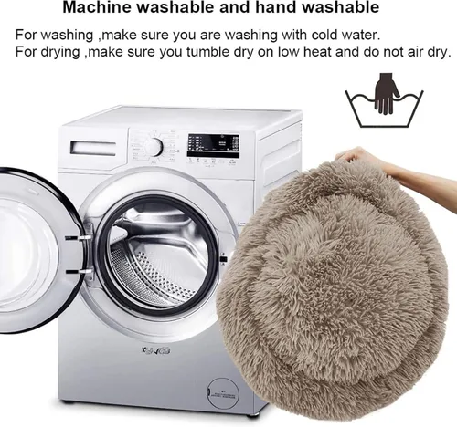 Miniatura 3 de Nisrada Cama para perros pequeños, medianos y grandes, 20 pulgadas, relajante, lavable, redonda, acogedora, suave, cama para mascotas para cachorros
