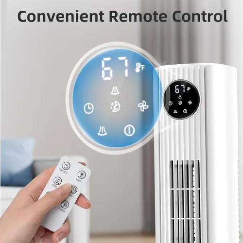 Miniatura 3 de Antarctic Star Ventilador de Torre Portátil Ventiladores de Piso Oscilante 85° Ventilador Silencioso de Enfriamiento Temporizador 12H Control Remoto