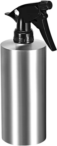 uxcell Botella rociadora de acero inoxidable 304 de 18.5 onzas con pulverizador de niebla fina, recipiente vacío recargable para cocina, baño o