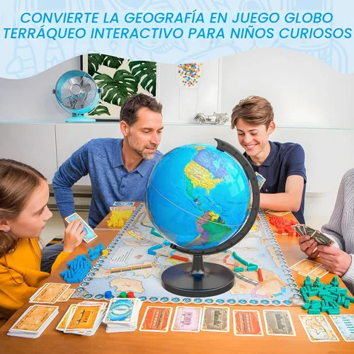 Miniatura 7 de Globo de 33 cm para niños y adultos, globo mundial interactivo para niños con base estable de metal pesado, superficie HD impermeable y escribible