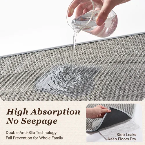 Miniatura 5 de AMOAMI Alfombras y tapetes de cocina, alfombras de cocina antideslizantes lavables para el piso, alfombra de cocina absorbente de secado rápido