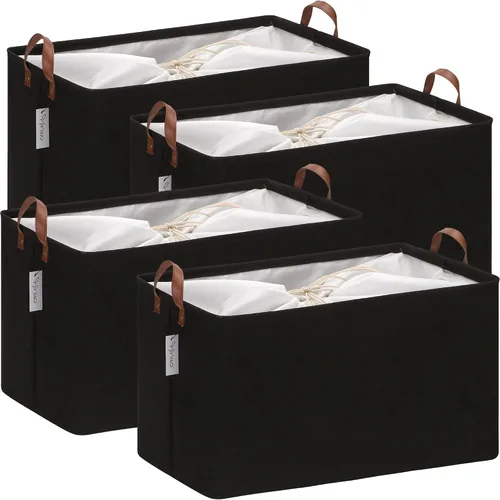 Miniatura 69 de Hinwo 31L Bolsas de almacenamiento grandes, organizadores de armario y almacenamiento, cestas de estante, cestas de almacenamiento plegables