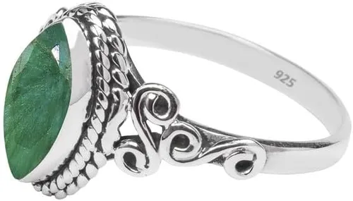 Miniatura 39 de Anillo de plata de ley 925 con piedras preciosas para mujeres y niñas, hecho a mano, anillo de promesa de piedras preciosas naturales, regalo