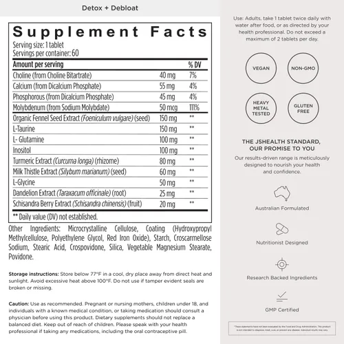 Miniatura 8 de JSHealth Vitaminas desintoxicantes y deshinchan fórmula de salud hepática Píldoras de desintoxicación del hígado Fórmula deshinchante con cardo