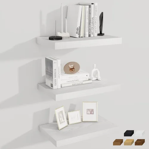 Miniatura 106 de Fun Memories Estantes flotantes de 12 pulgadas de profundidad, estantes de pared de madera de 16 x 12 pulgadas, estante de almacenamiento rústico