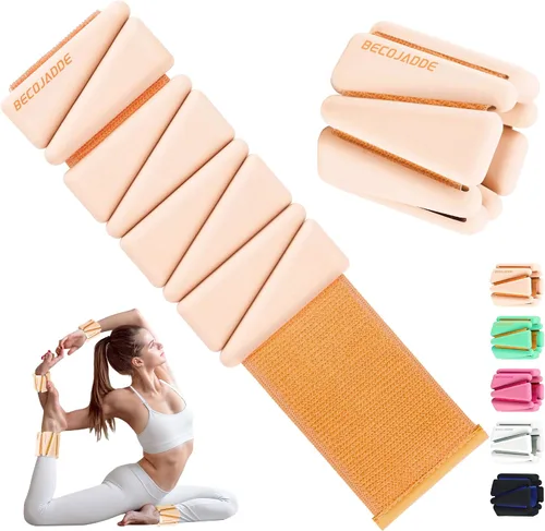 Miniatura 25 de BECOJADDE Pesas de Tobillo para Mujeres Pesas de Muñeca Juego de 2 (1 lb/2 lbs Cada Una) Peso Ajustable para Brazo y Pierna para Mujeres y Hombres