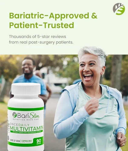 Miniatura 8 de BariSlim Cápsula multivitamínica bariátrica Once Daily - 60 mg de hierro - Vitamina bariátrica y suplemento para poscirugía WLS incluyendo bypass