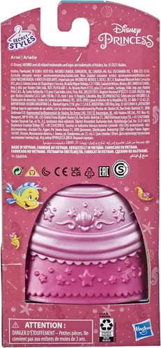 Miniatura 5 de Disney Princess Secret Styles Fashion Surprise Ariel, Mini juego de muñecas con ropa y accesorios adicionales, juguete para niñas de 4 años
