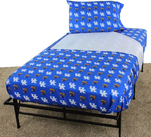 Miniatura 2 de Everything Comfy Kentucky Wildcats - Juego de sábanas de 3 piezas, tamaño individual, fondo del color del equipo, 1 sábana encimera, 1 sábana
