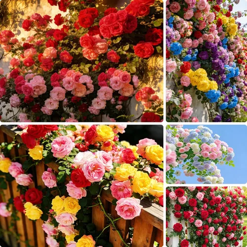Semillas de rosas trepadoras para plantar, más de 299 semillas mixtas de rosa exótica, plantas de flores de arbustos perennes, semillas ornamentales