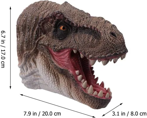 Miniatura 5 de Juguetes de dinosaurio, tiranosaurio Rex y velociraptor azul, marionetas de mano, juego de figuras de acción del mundo de dinosaurio, divertido