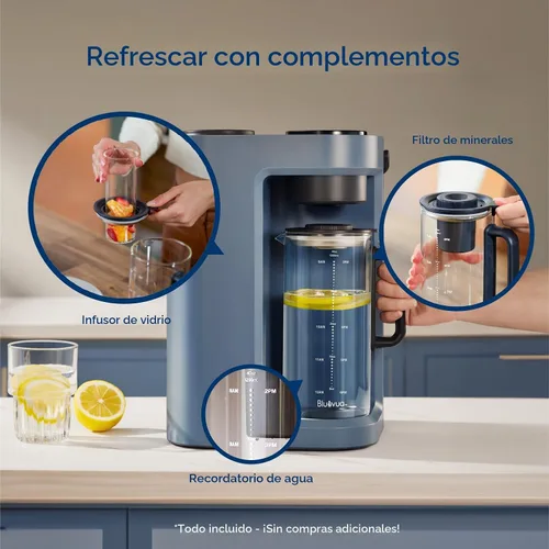 Miniatura 5 de Bluevua RO100ROPOT-Lite (UV) Sistema de filtro de agua de ósmosis inversa para encimera, purificación de 7 etapas con UV y remineralización, 3:1 Azul