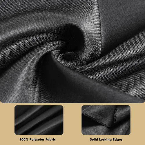 Miniatura 4 de Fixwal Paquete de 2 manteles rectangulares negros de 60 x 102 pulgadas, reutilizables, resistentes, lavables, para mesas de 6 pies, bodas, fiestas