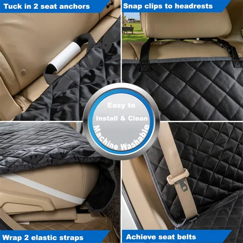 Miniatura 6 de VIEWPETS Funda Protectora para Asiento de Banco del Automóvil - Impermeable, de Alta Resistencia y Antideslizante, Funda para Asiento de Automóvil
