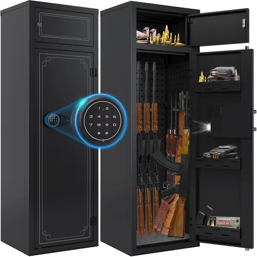 Kaer 10-14 cajas fuertes para armas para escopetas, cajas fuertes para rifles y pistolas, gabinete largo para rifles, cajas fuertes y escopetas con